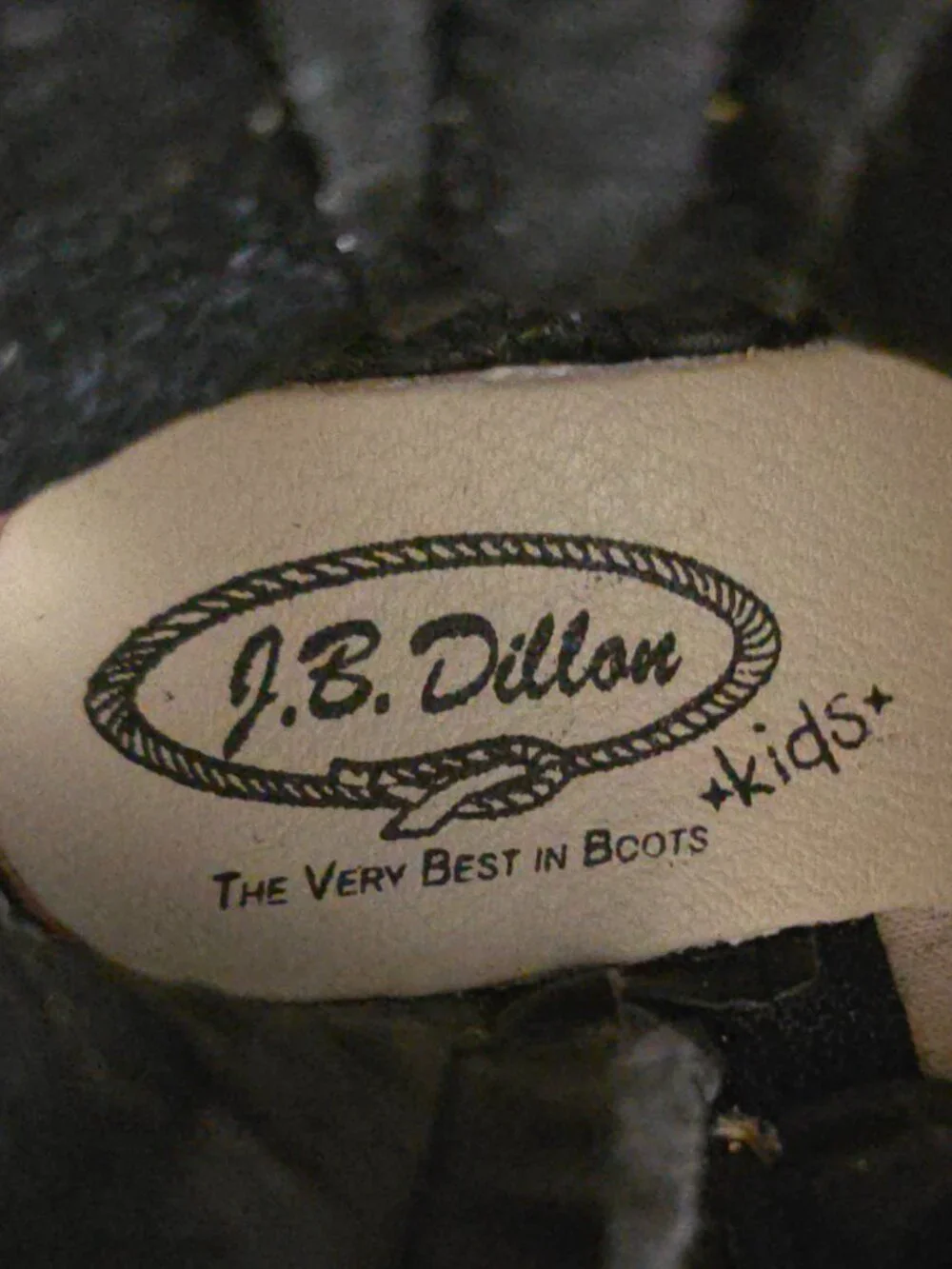 J.B. Dillon Kids Black and Brown Leather Western Cowboy Boots - Size 5